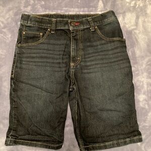WRANGLER Size 16 Adjustable Dark Wash Denim Shorts